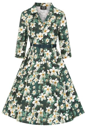 Destiny Floral Swing Dress In Extended Sizing